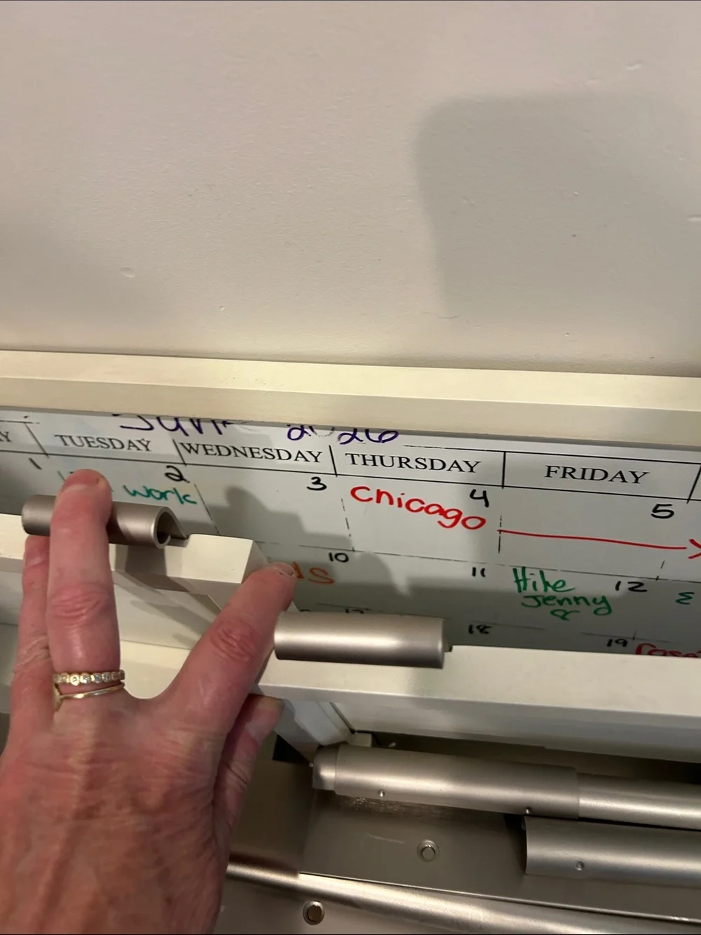 Pottery Barn Cream Magnetic Dry-Erase Wall Calendar for Home Office